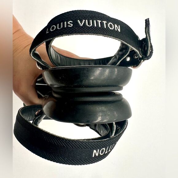 Louis Vuitton Passenger Black Flat Strappy Ankle Wrap Sandals EU 38 US 8 - Picture 10 of 11